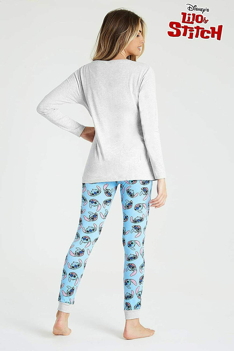 Disney Lilo&Stitch Ladies Pyjamas,Long Sleeve&Leggings Character Stitch,Cotton