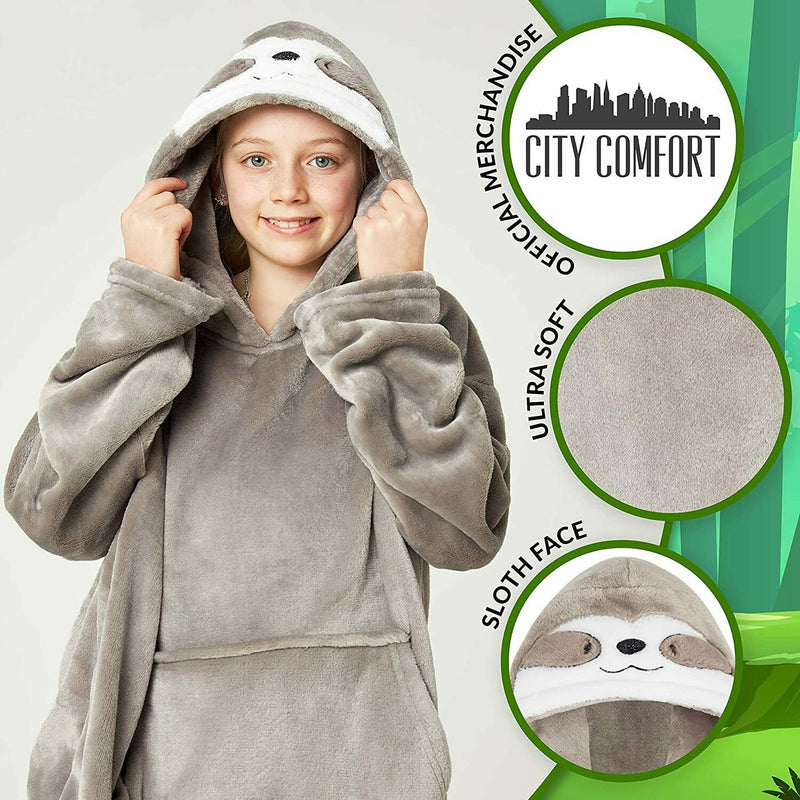 CityComfort Girls Oversized Hoodie Blanket , Kids Fleece Fluffy Snuggle Hoodies