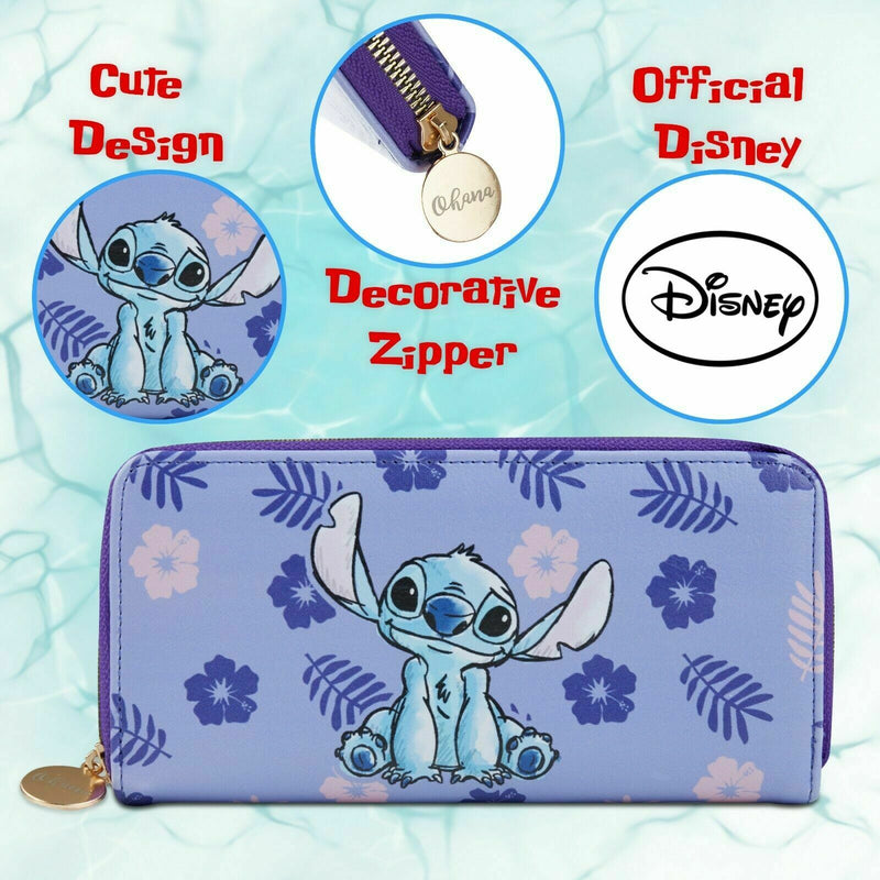 Disney Lilo and Stitch Metallic Zip Around Travel Jewelry Box