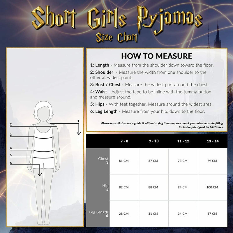 Harry Potter Girls Pyjamas, 2 Piece Short Girls PJs, 100% Cotton Girls Clothes - Get Trend