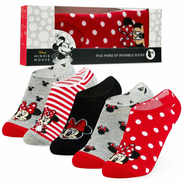 Disney Invisible 5 Pairs Socks, Minnie & Mickey No Show, Disney Gifts - Get Trend