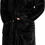 Mens Dressing Gown Super Soft, Mens Fleece Robe with Hood - Get Trend