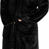 Mens Dressing Gown Super Soft, Mens Fleece Robe with Hood - Get Trend