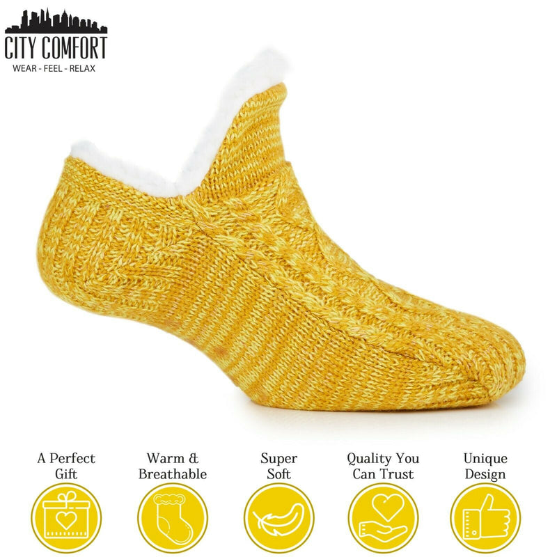 thumbnail image 2 of CityComfort Multi Star Fluffy Socks – Women’s Warm Slipper Socks – 5-Pack – Mid Calf 2 of 6