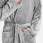 Mens Dressing Gown Super Soft, Mens Fleece Robe with Hood - Get Trend