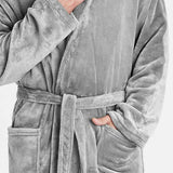 Mens Dressing Gown Super Soft, Mens Fleece Robe with Hood - Get Trend