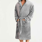 Mens Dressing Gown Super Soft, Mens Fleece Robe with Hood - Get Trend