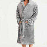 Mens Dressing Gown Super Soft, Mens Fleece Robe with Hood - Get Trend