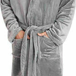 Mens Dressing Gown Super Soft, Mens Fleece Robe with Hood - Get Trend