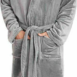 Mens Dressing Gown Super Soft, Mens Fleece Robe with Hood - Get Trend