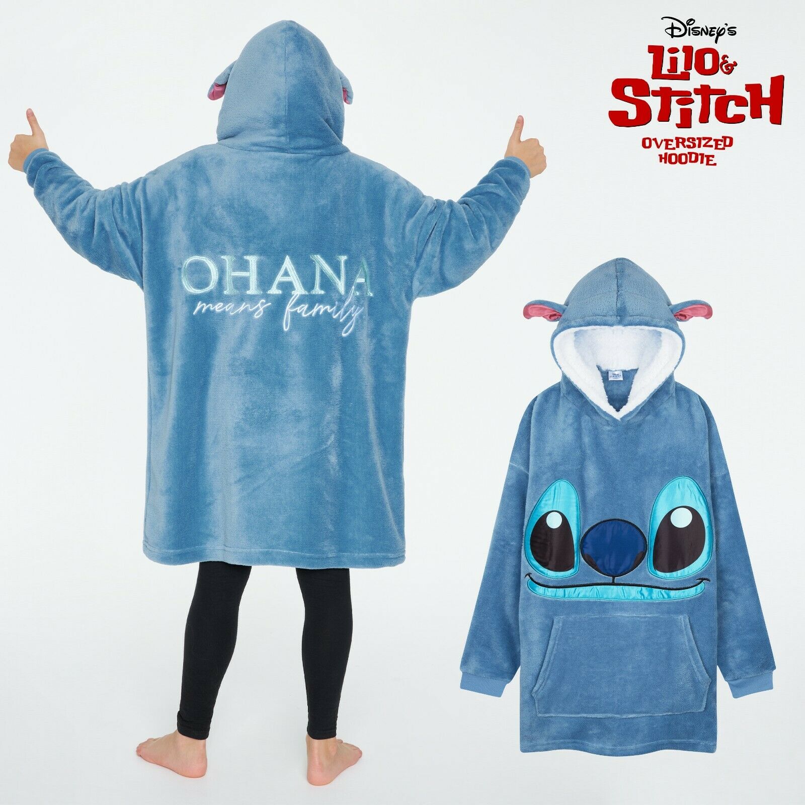Stitch Disney Hoodie for Kids, Fleece Oversized Hoodie Blanket, Stitch Disney Gifts - Get Trend