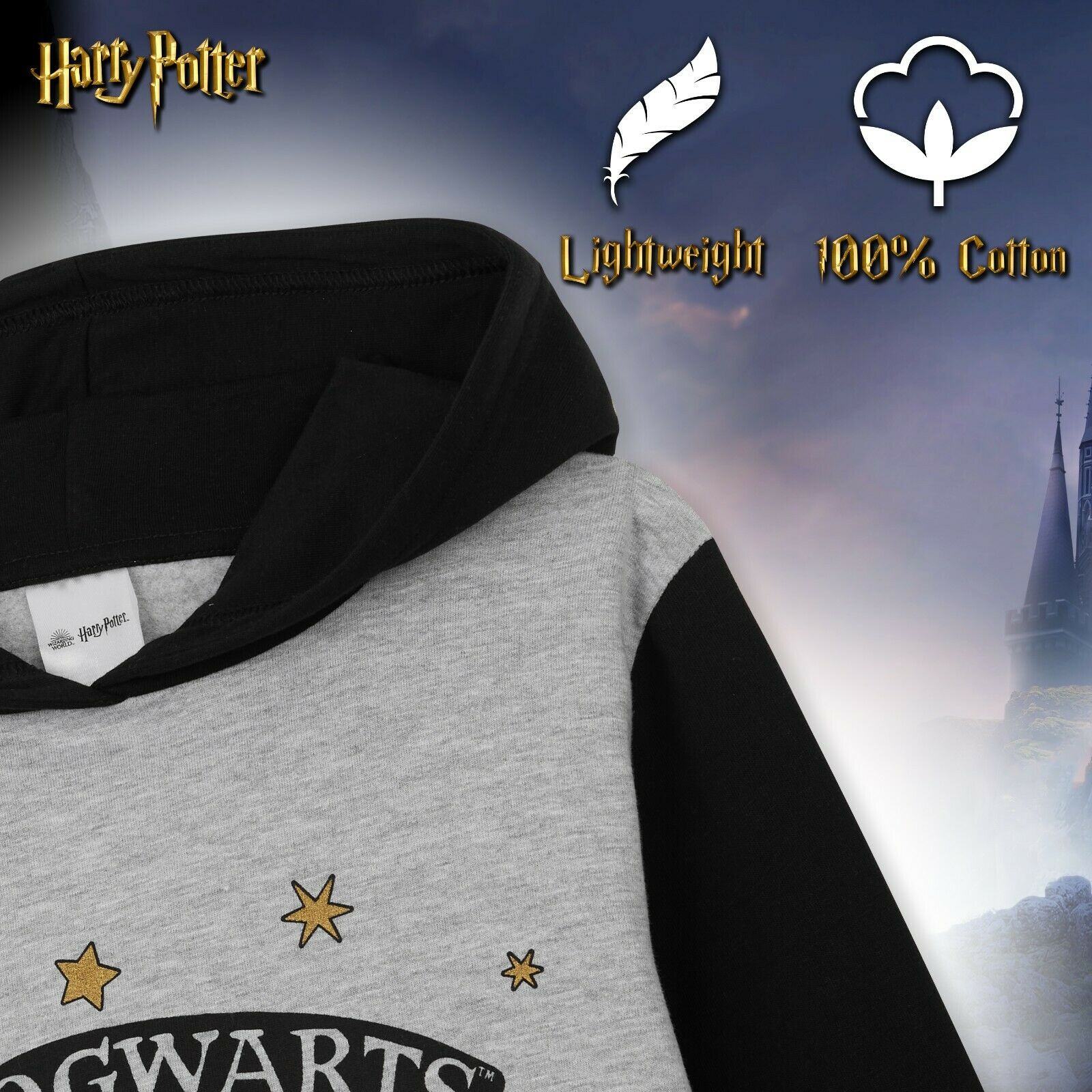 Harry Potter Grey Hoodie Dress for Girls and Teens, Cotton Oversized Jumper - Get Trend