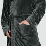 Mens Dressing Gown Super Soft, Mens Fleece Robe with Hood - Get Trend