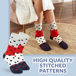 Tom Franks Ladies 6 Pack Design Cotton Rich Socks One Size Red & Blue Mix - Get Trend