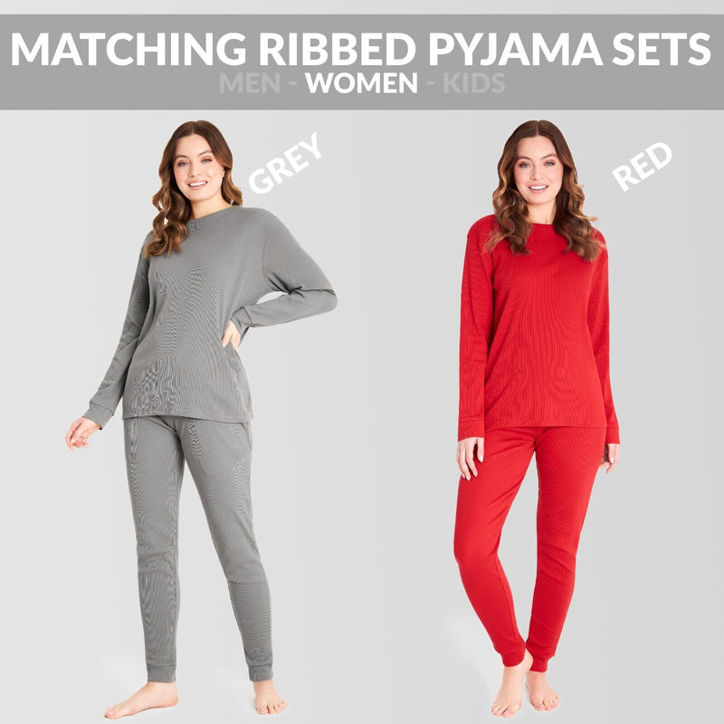 CityComfort Ribbed Pyjamas for Women - Matching PJs for Family