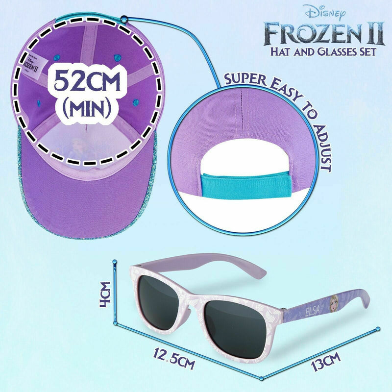 Disney Frozen Girls Baseball Cap & Kids Sunglasses, Sun Hat & UV400 Sunglasses for Kids - Get Trend