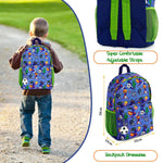 CityComfort Video Game Large Boys Backpack, Gamer Gifts for Boys Teens (Blue/Green) - Get Trend