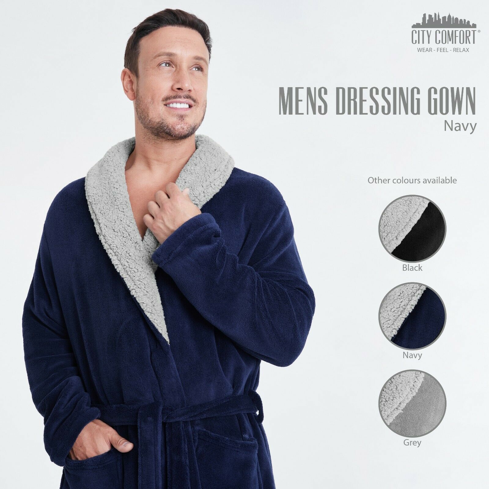 CityComfort Super Soft Men Dressing Gown Mens Bathrobe - Get Trend