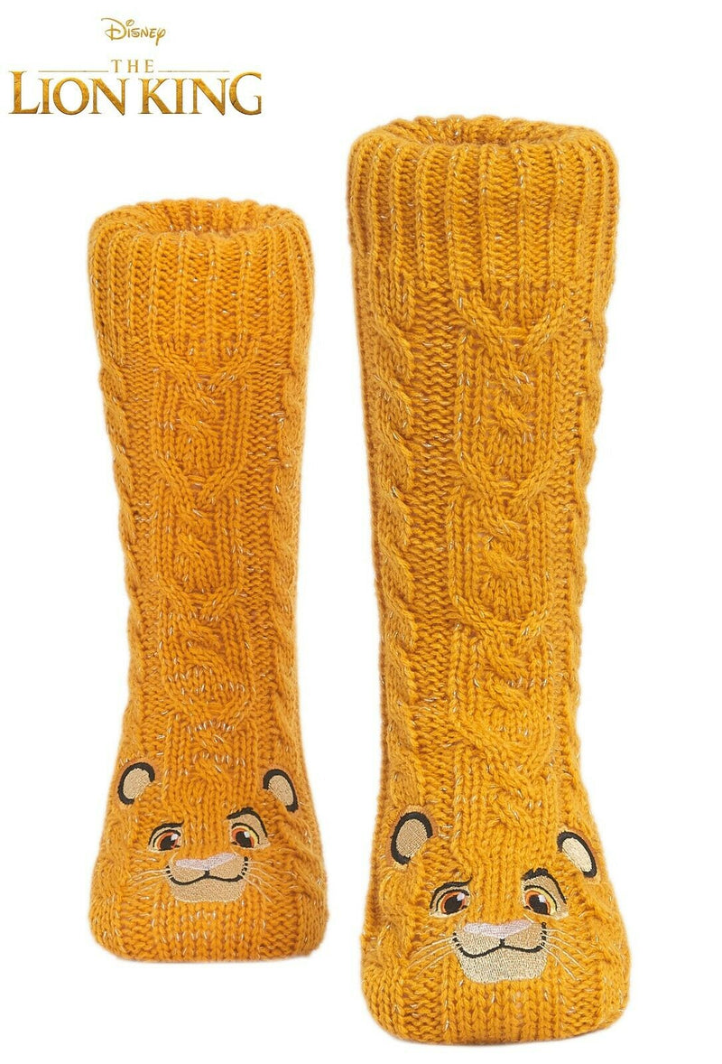 Disney Lion King Knitted Warm Fluffy Slipper Socks For Women