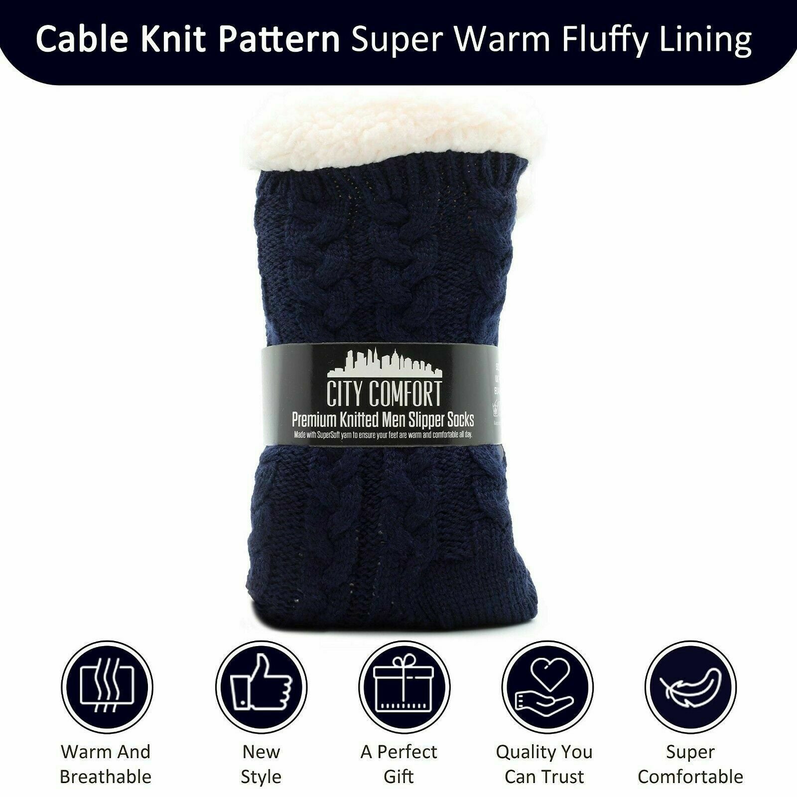 Mens Slipper Socks Bed Socks for Men with Sherpa Wool Non Slip - Get Trend