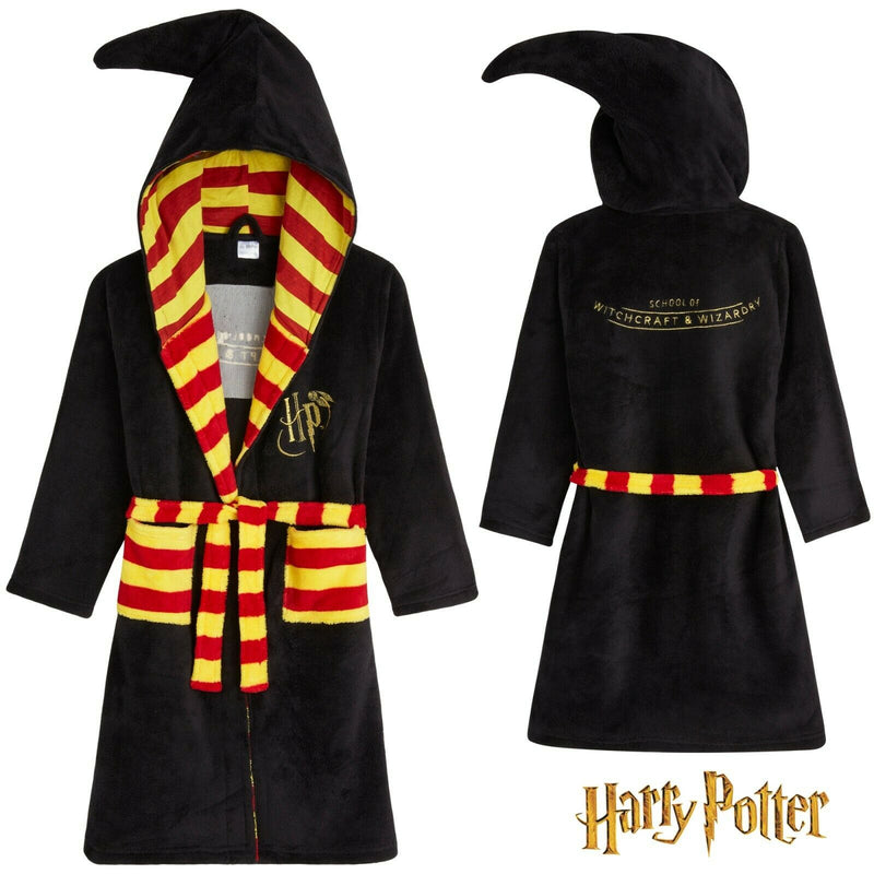 Harry Potter Kids Dressing Gown, Gryffindor Soft Fleece Robe for Boys Or Girls