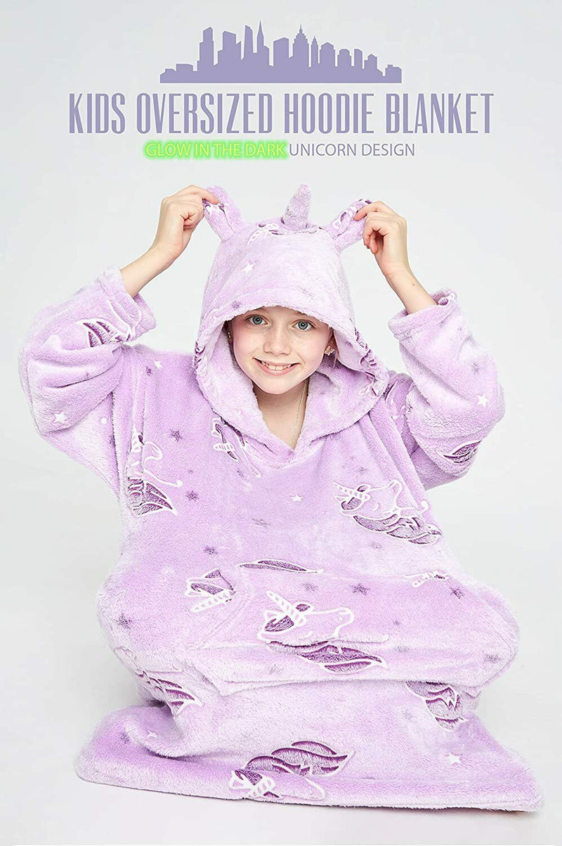CityComfort Girls Oversized Hoodie Blanket , Kids Fleece Fluffy Snuggle Hoodies - Get Trend
