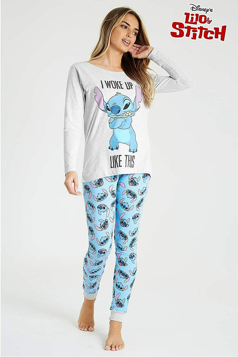 Disney Lilo & Stitch Ladies Pyjama Ser - Long Sleeve Top & Leggings - Get Trend