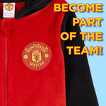 Manchester United F.C. Boys Pyjamas, Fleece Boys Onesie, Soft Hooded Sleepsuit - Get Trend
