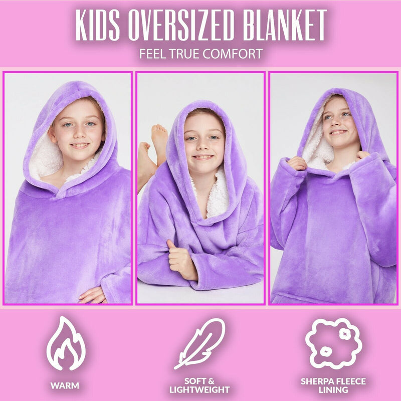 CityComfort Girls Oversized Blanket Hoodie, Hooded Wearable Blanket