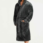 Mens Dressing Gown Super Soft, Mens Fleece Robe with Hood - Get Trend