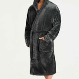 Mens Dressing Gown Super Soft, Mens Fleece Robe with Hood - Get Trend