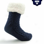 Mens Slipper Socks Bed Socks for Men with Sherpa Wool Non Slip - Get Trend