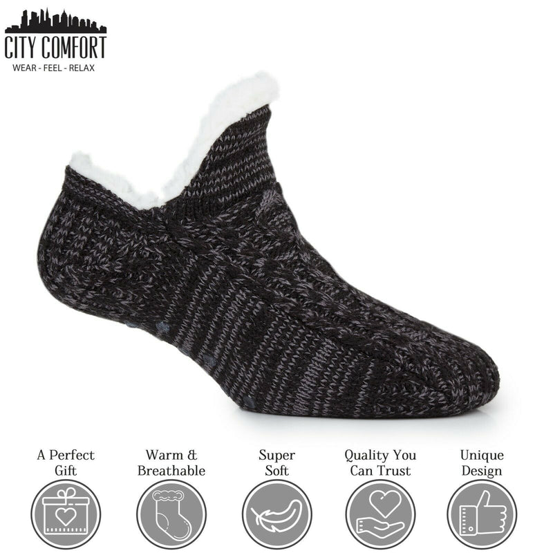 Citycomfort Fluffy Socks For Men And Women,Size 5-8,Non Slip Knitted Slipper