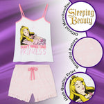 Disney Ladies Pyjamas Set, Cami Top & Sleep Shorts Sleeping Beauty Women PJs - Get Trend