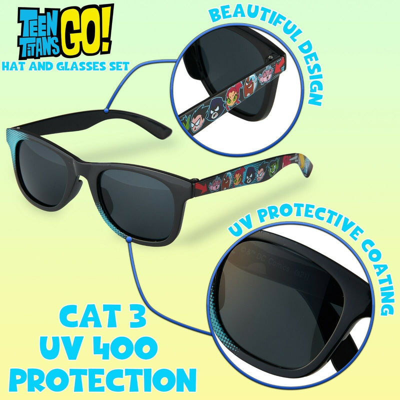 Teen Titans Go! Baseball Cap and Kids Sunglasses Set Boys Sun Hat