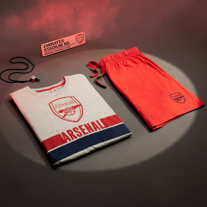 Arsenal F.C. Mens Pyjamas, Official Merchandise, Short PJs, Football Nightwear - Get Trend