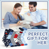 Tom Franks Ladies 6 Pack Design Cotton Rich Socks One Size Red & Blue Mix - Get Trend