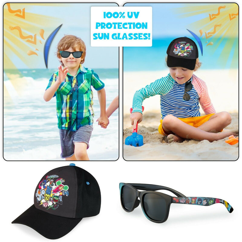 Teen Titans Go! Baseball Cap and Kids Sunglasses Set Boys Sun Hat