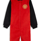 Manchester United F.C. Boys Pyjamas, Fleece Boys Onesie, Soft Hooded Sleepsuit - Get Trend