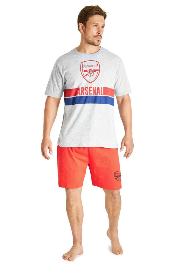 Arsenal F.C. Mens Pyjamas, Official Merchandise, Short PJs, Football Nightwear