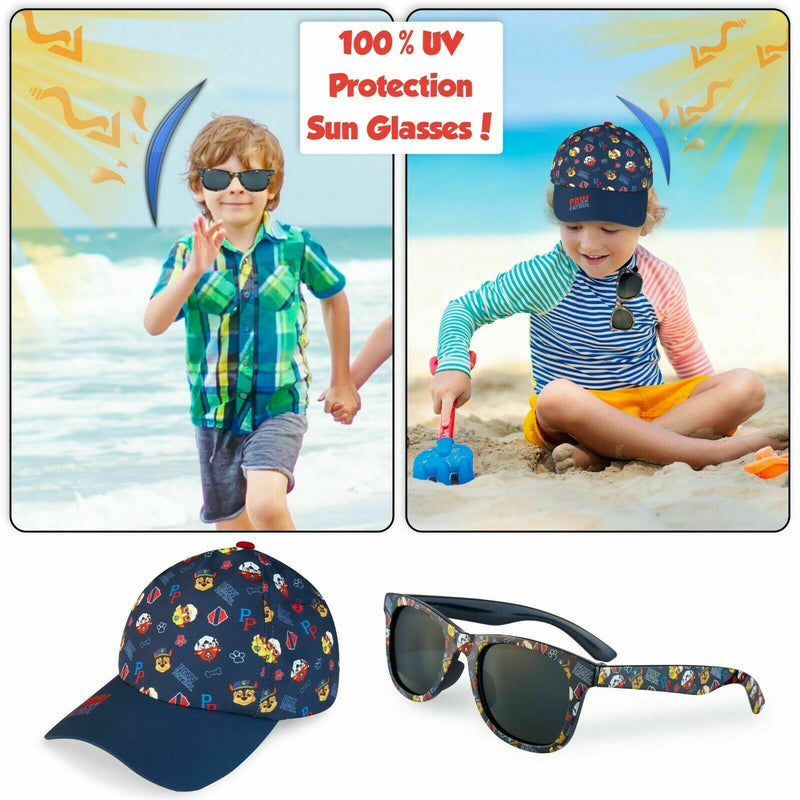 Paw Patrol Baseball Cap and Kids Sunglasses - Boys Sun Hat & UV400 Sunglasses - Get Trend
