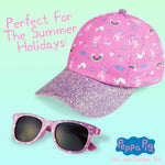 Peppa Pig Girls Summer Hat & Kids Sunglasses, Rainbow Unicorn Pink Baseball Cap - Get Trend