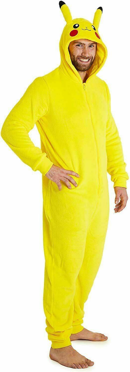 Pokemon Pikachu Onesie Halloween Costumes Fleece Adult Onesie - Get Trend