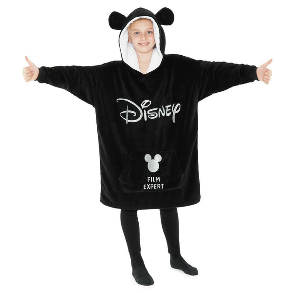 Disney Hoodie, Fleece Oversized Hoodie Blanket in Black, Minnie Mickey Gifts - Get Trend