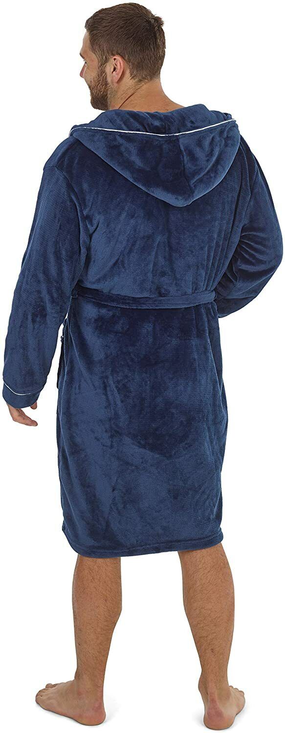 CityComfort Super Soft  Hooded Dressing Gowns for Men in Grey or Navy - Get Trend