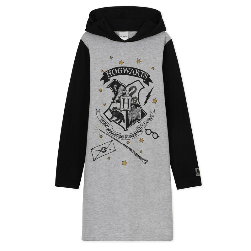 Harry Potter Grey Hoodie Dress for Girls and Teens, Cotton Oversized Jumper - Get Trend