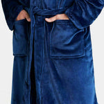 Mens Dressing Gown Super Soft, Mens Fleece Robe with Hood - Get Trend