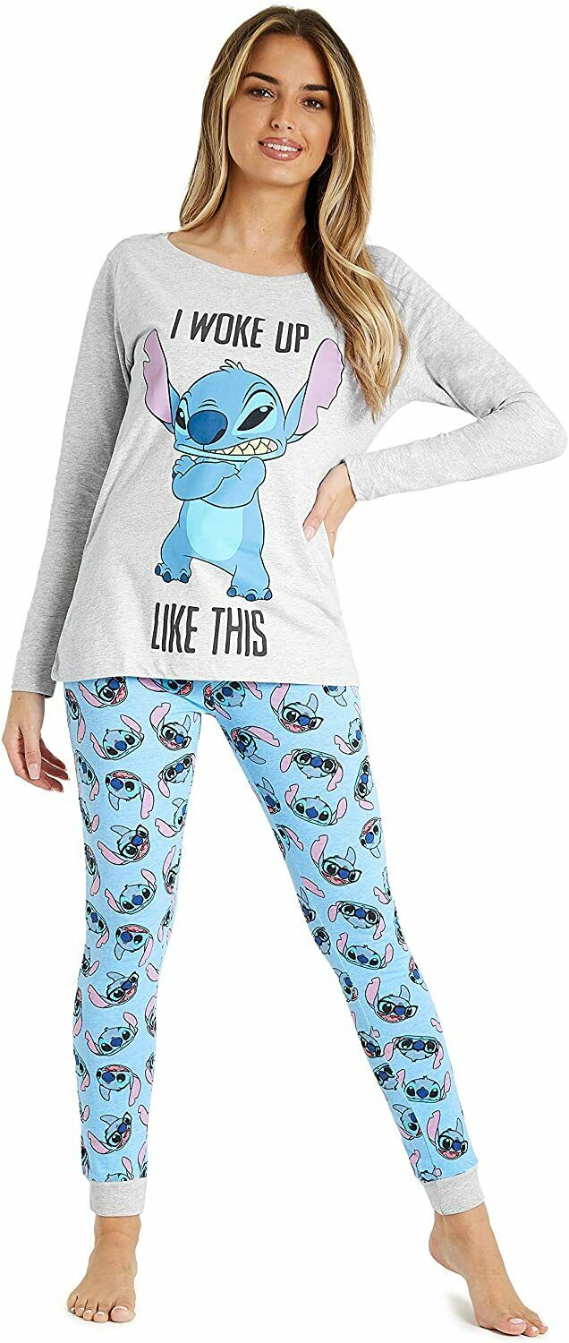 Disney Lilo & Stitch Ladies Pyjama Ser - Long Sleeve Top & Leggings - Get Trend