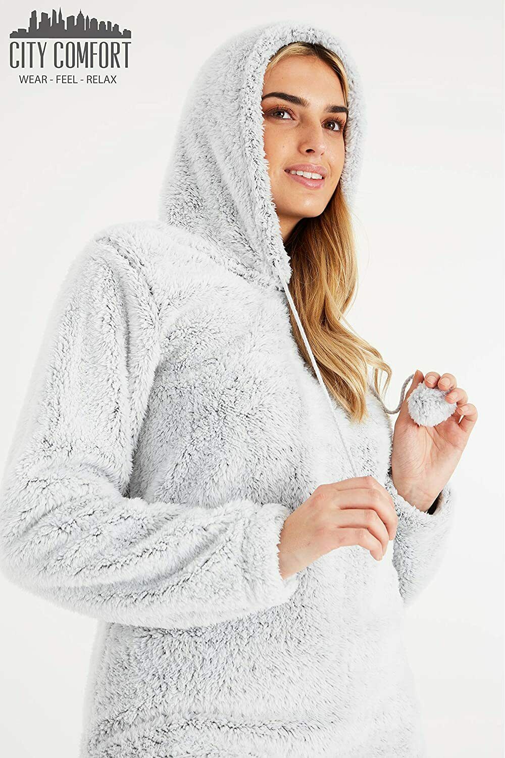 Pyjamas Ladies PJ's Comfy Snuggle Warm Fleece Twosie Pajama Set for Women Girls - Get Trend