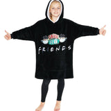 Friends Black Hoodie for Girls Teens, Fleece Oversized Hoodie Blanket - Get Trend